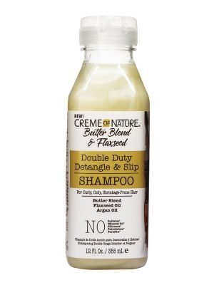 CREME OF NATURE Butter Blend & Flaxseed Double Duty Detangle & Slip Shampoo (12oz)