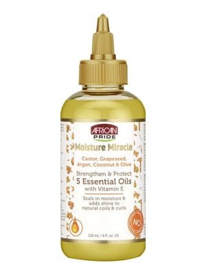 AFRICAN PRIDE Moisture Miracle Castor, Grapeseed, Argan, Coconut & Olive Essential Oil (4oz)