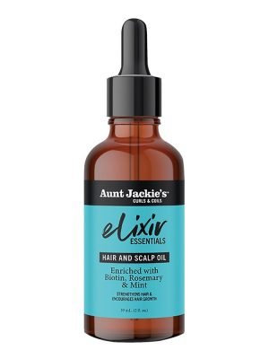 AUNT JACKIE'S Elixir Essential Hair & Scalp Oil (2oz) Biotin, Rosemary & Mint