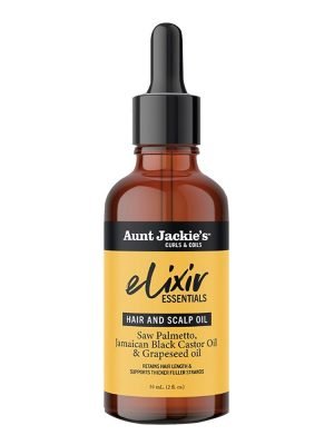 AUNT JACKIE'S Elixir Essential Hair & Scalp Oil (2oz) Saw Palmetto, JBCO & Grape Seed Oil
