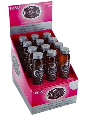 HASK Keratin Protein Smoothing Hair Oil Vial 18ml or 0.625oz Carton of 12 (12)
