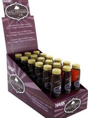 HASK Macadamia Oil Moisturizing Shine Hair Oil Vial 18ml or 0.625oz Carton of 12 (12)