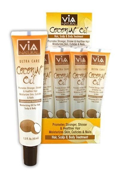 VIA NATURAL Coconut Oil Treatment Tube 1.5oz Carton of 24 (24)